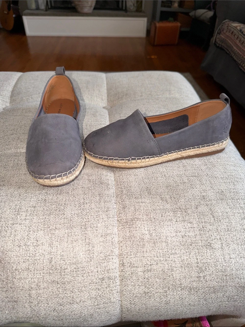 LUCKY BRAND Loretto Gray Suede Espadrille Loafers Slip-On Shoes Women’s 6.5